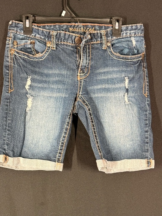 Maurices Pants - Maurices Dark Blue Denim Shorts with Contrast Orange Stitching